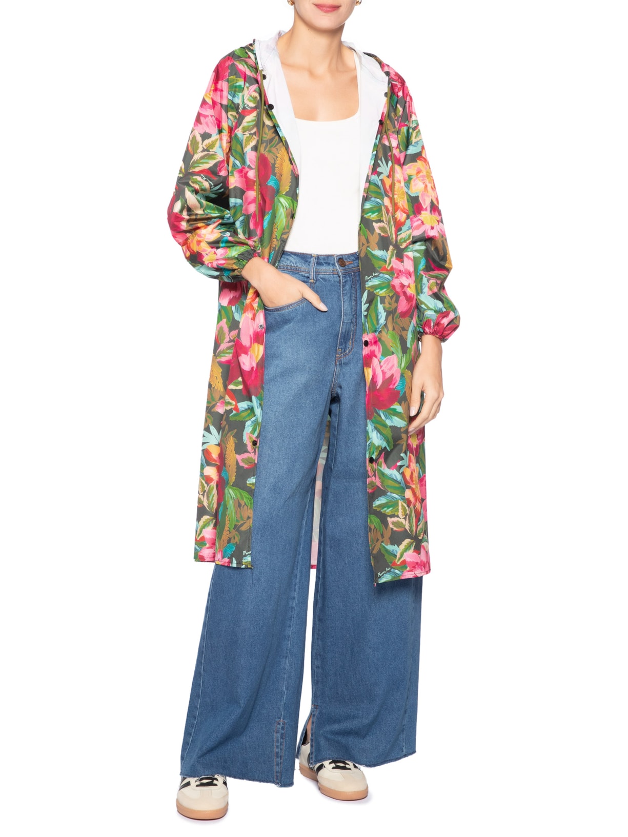 Capa De Chuva Chua Painted Flowers Verde Farm Etc