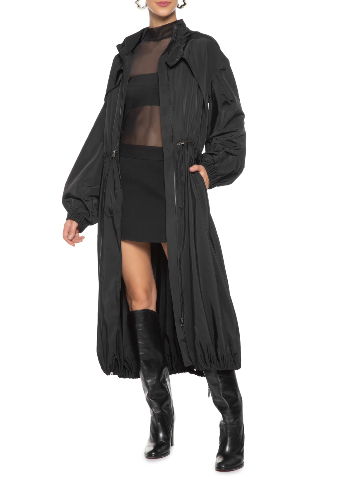 Capa Feminina Alongada Preto Z.vitor