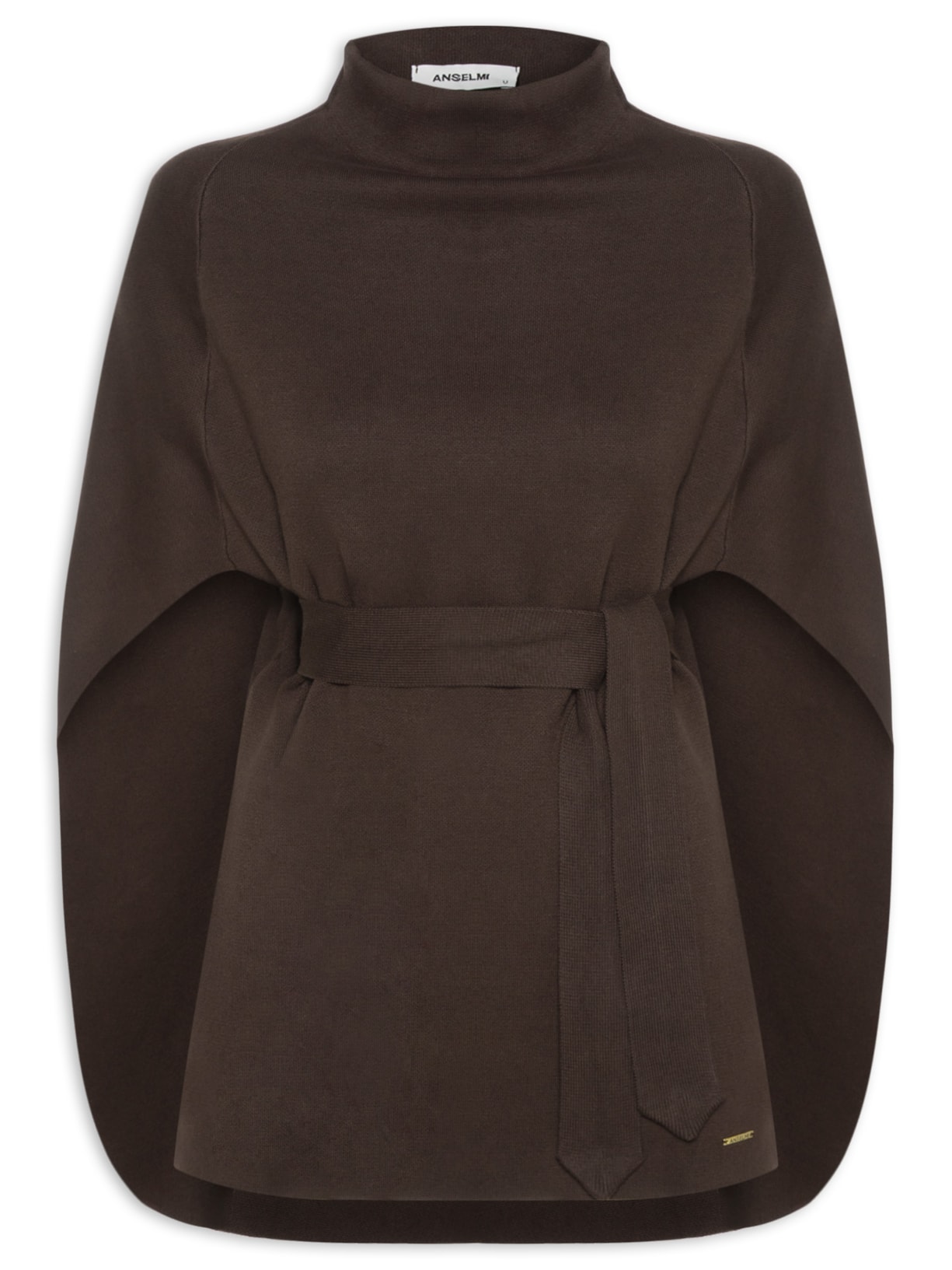 Capa Feminina Mininal Com Cinto - Marrom