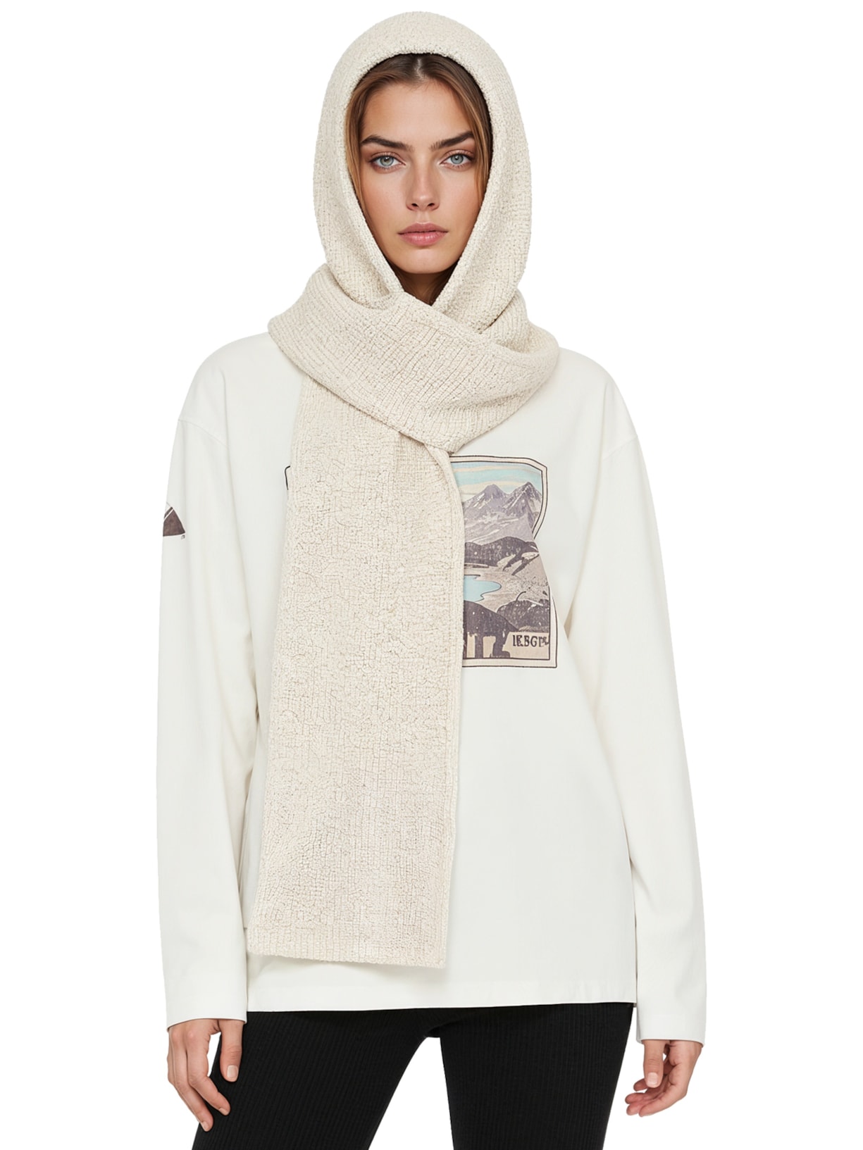 Capuz Feminino Tricot Liglicio Bege Andrea Bogosian