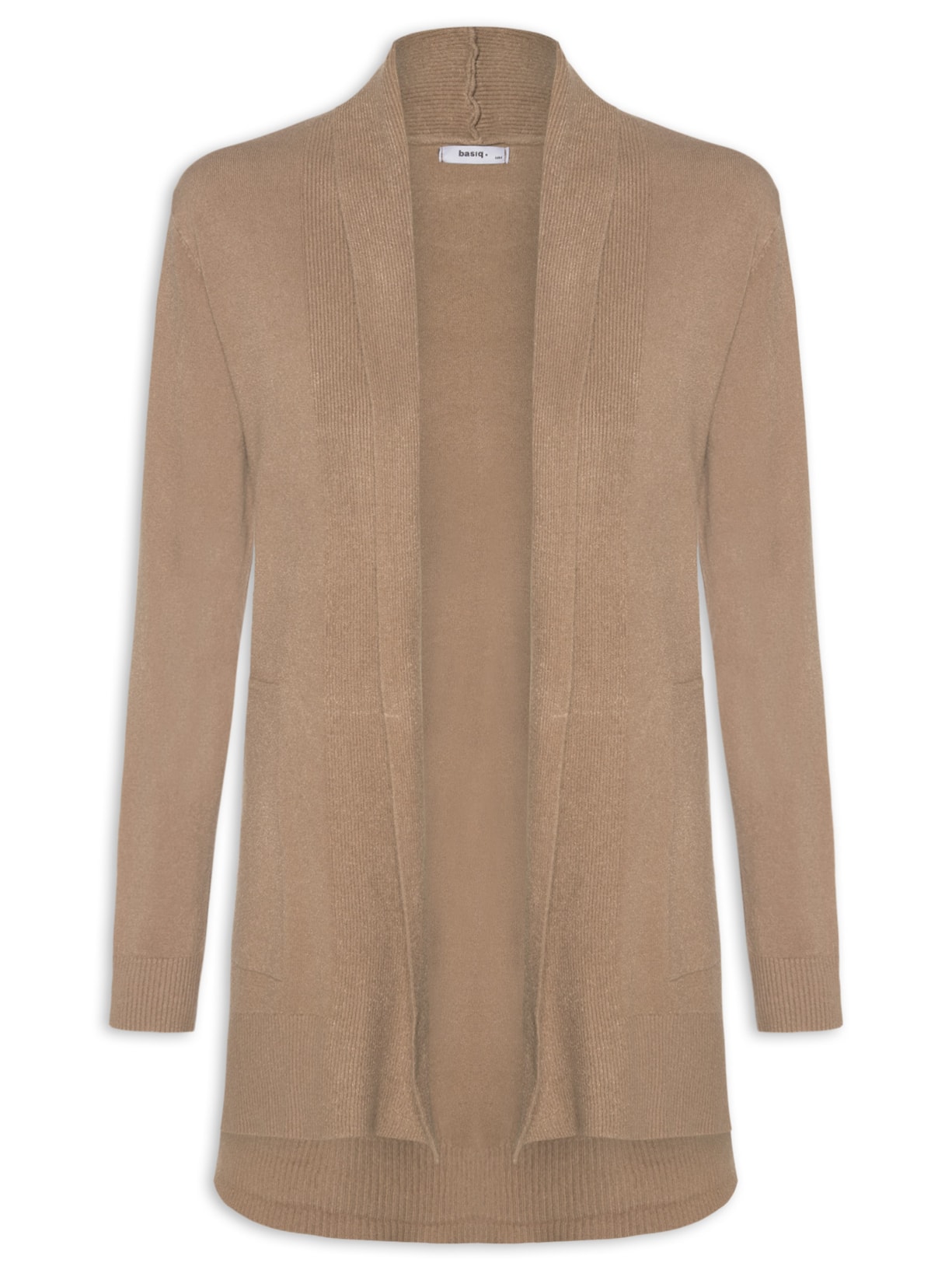 Cardigã Feminino Alongado Comfy Em Tricot - Marrom