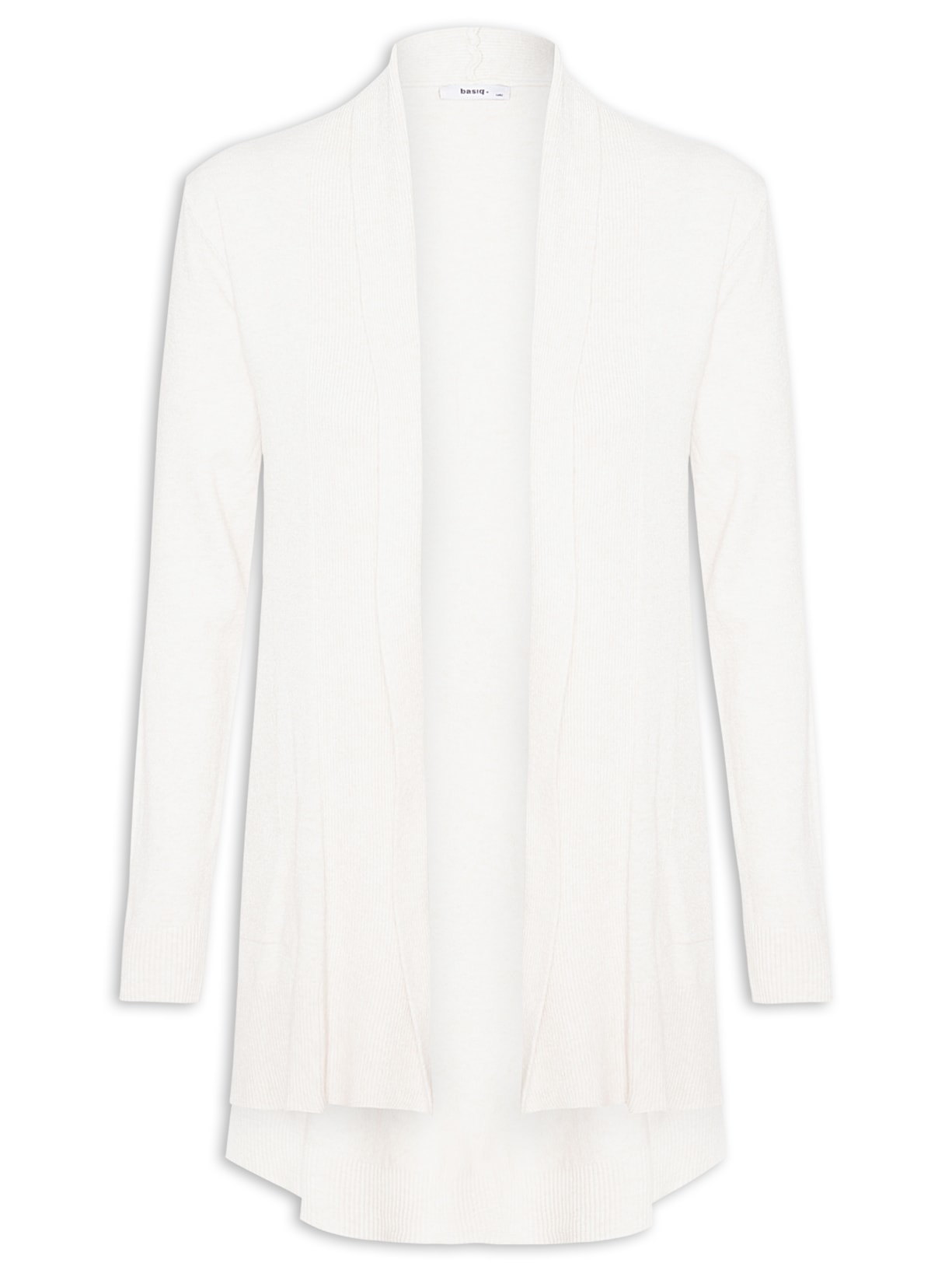 Cardigã Feminino Alongado Comfy Em Tricot - Off White