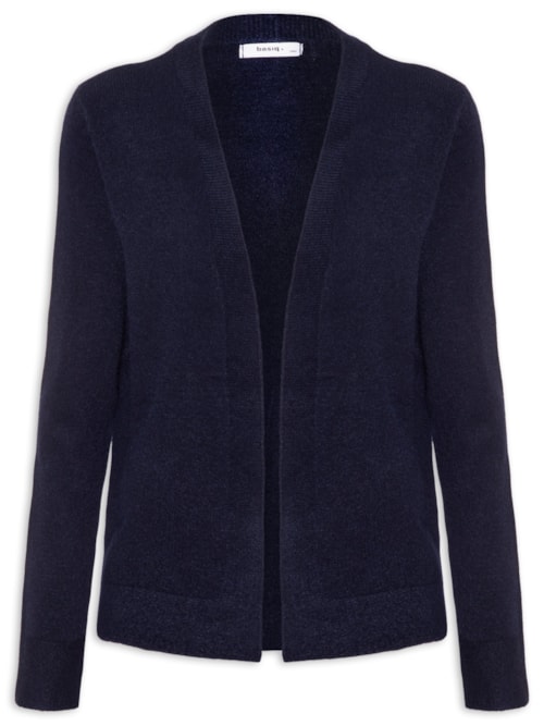 Cardigã Feminino Comfy Em Tricot - Azul
