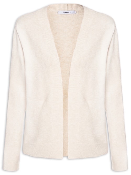Cardigã Feminino Comfy Em Tricot - Bege