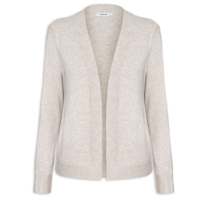 Cardigã Feminino Comfy Em Tricot - Bege