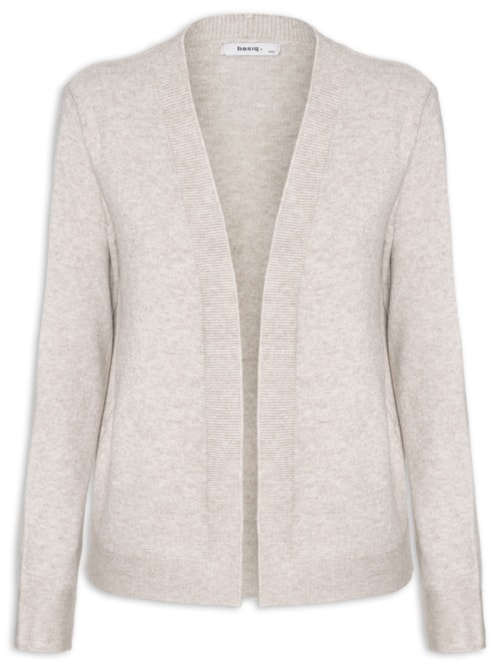 Cardigã Feminino Comfy Em Tricot - Bege