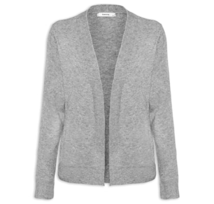 Cardigã Feminino Comfy Em Tricot - Cinza