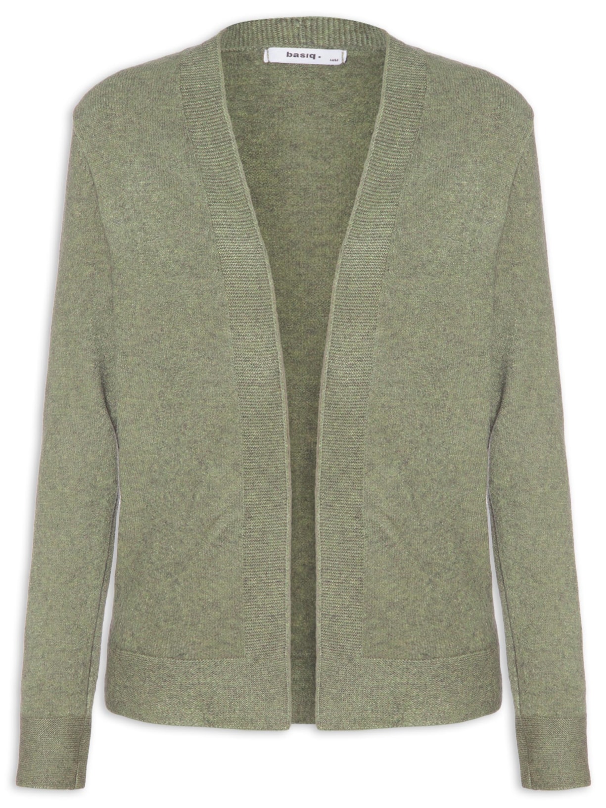 Cardigã Feminino Comfy Em Tricot Verde Basiq