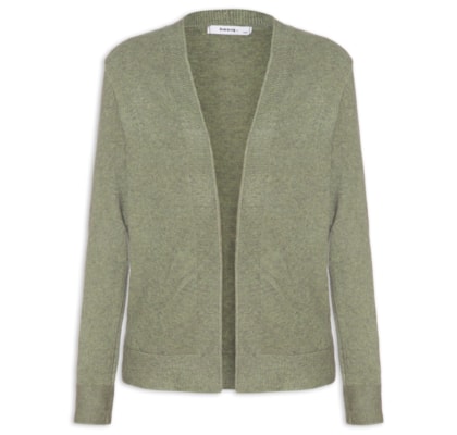 Cardigã Feminino Comfy Em Tricot - Verde