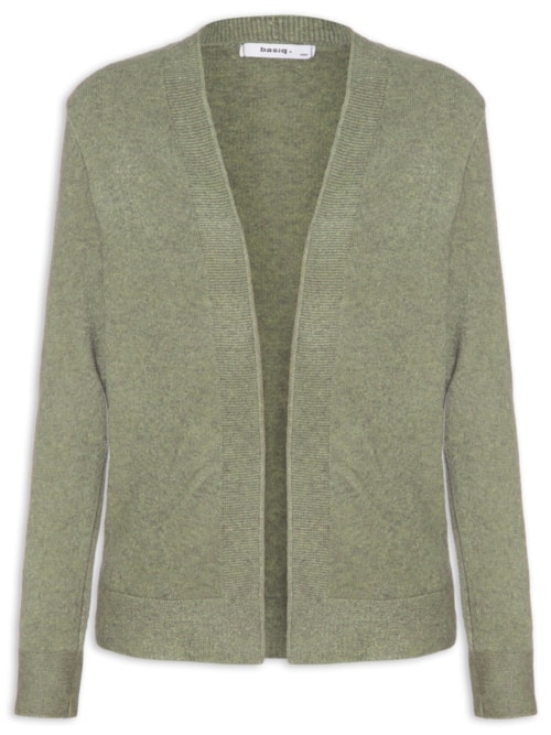 Cardigã Feminino Comfy Em Tricot - Verde