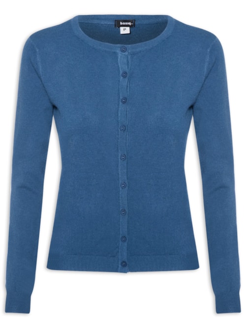 Cardigã Feminino Em Tricot - Azul