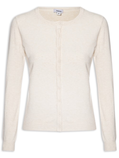 Cardigã Feminino Em Tricot - Bege