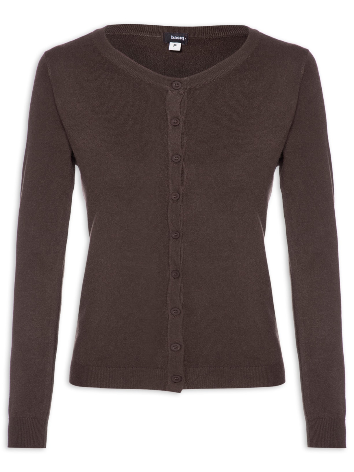 Cardigã Feminino Em Tricot - Marrom