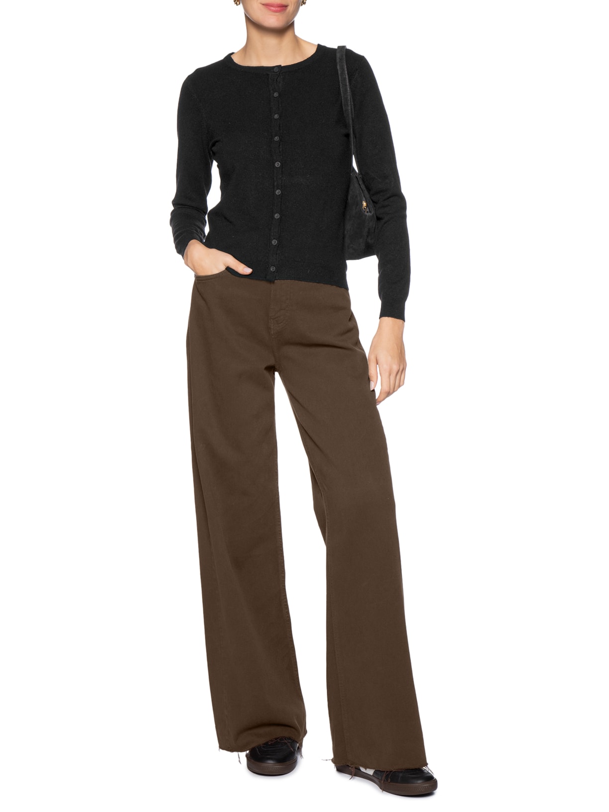 Cardigã Feminino Em Tricot Preto Basiq