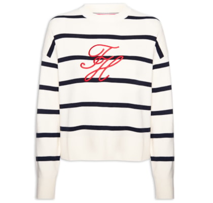 Cardigã Feminino Full Needle Graphic - Branco