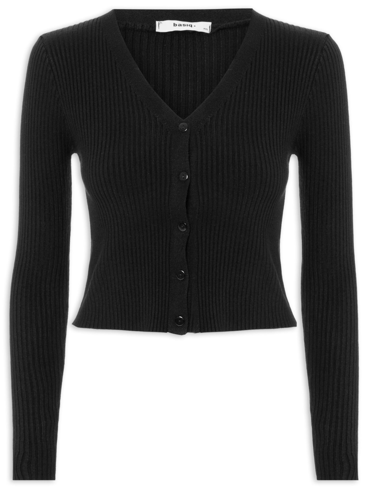 Cardigã Feminino Gola V Preto Basiq