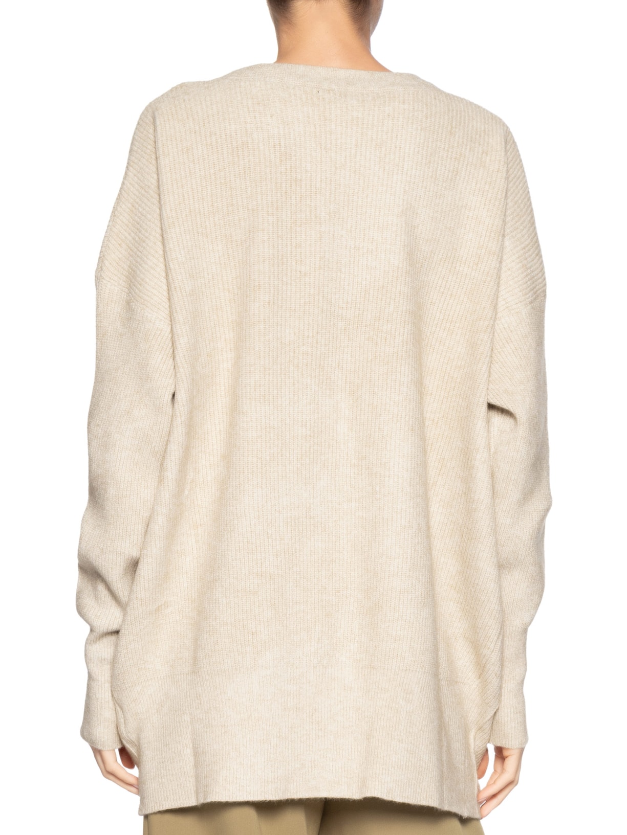 Cardigã Feminino Tricot Oversized Texturizado Bege Basiq