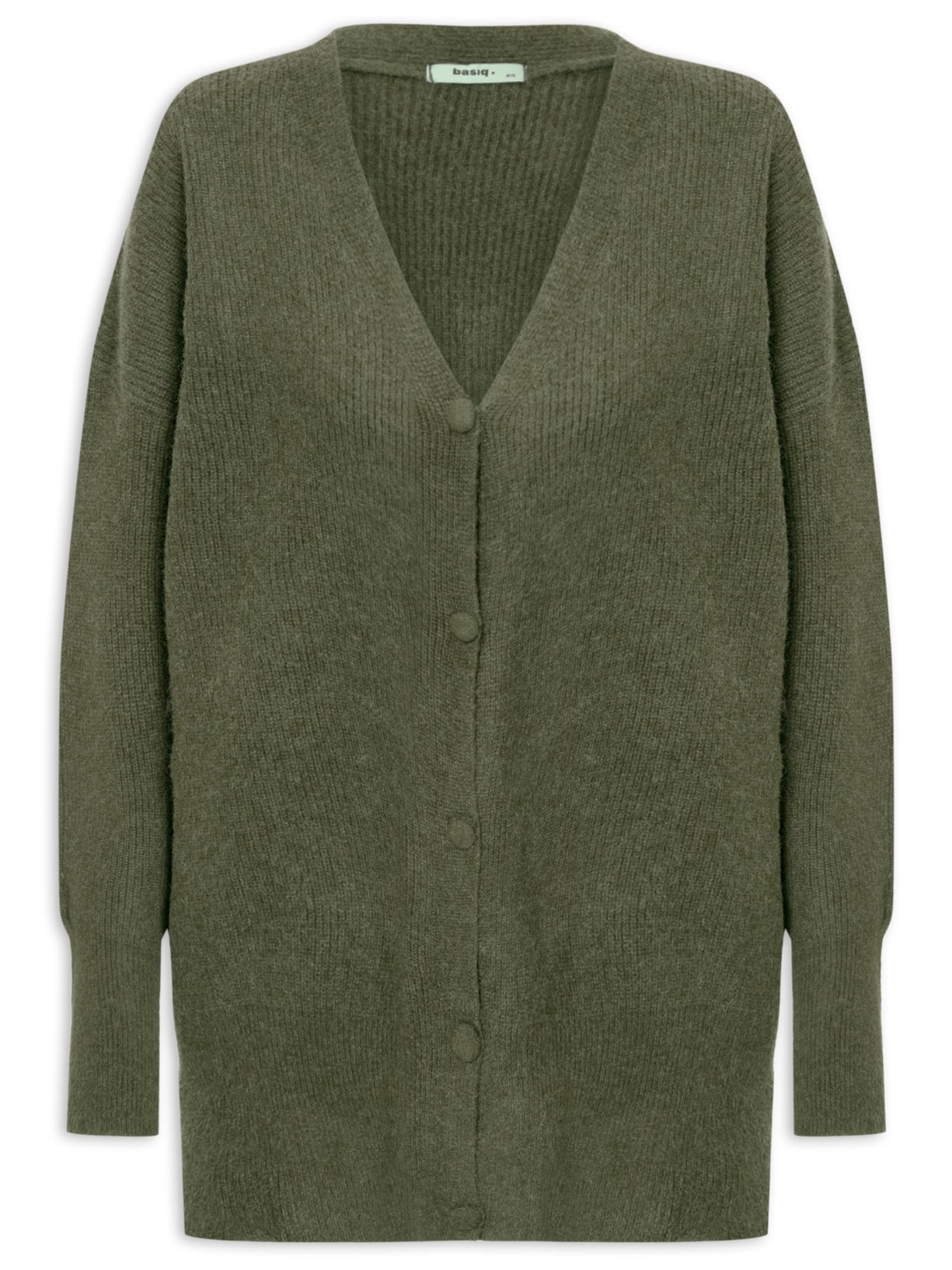 Cardigã Feminino Tricot Oversized Texturizado - Verde