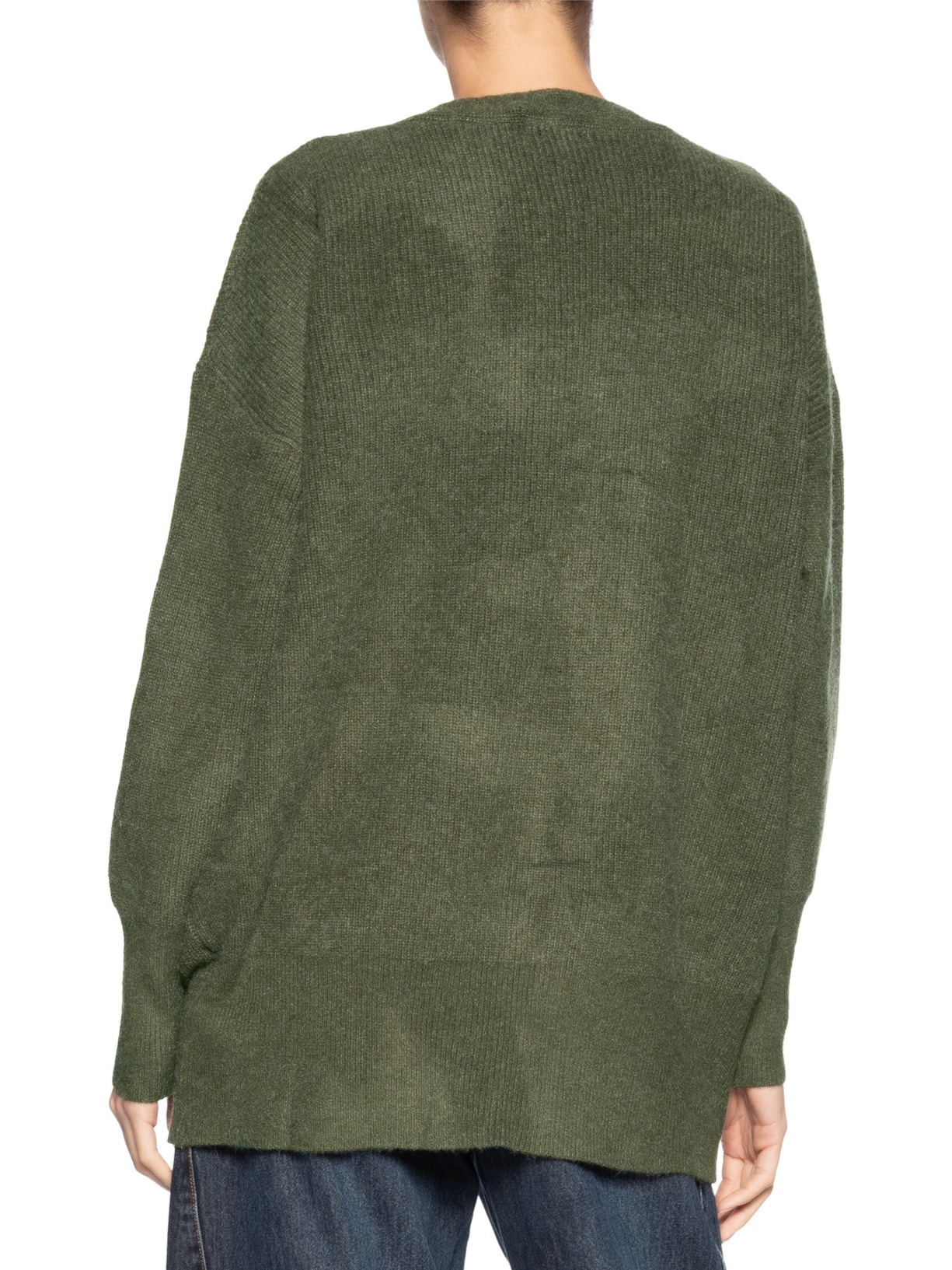 Cardigã Feminino Tricot Oversized Texturizado Verde Basiq