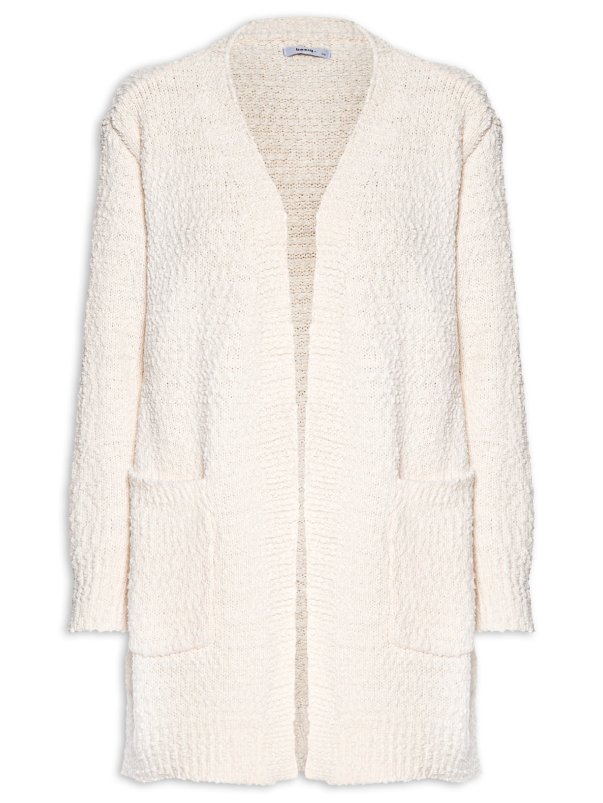 Cardigã Feminino Tricot Texturizado Alongado - Branco