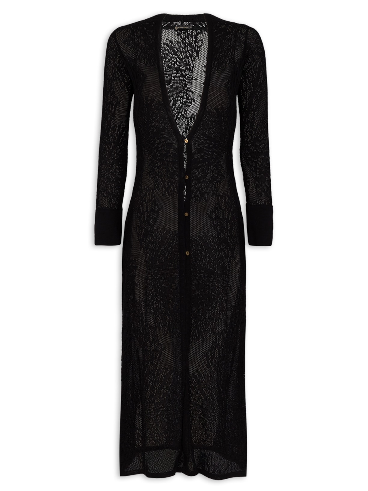 Cardigã Longo Eiman Tricot Preto Vix