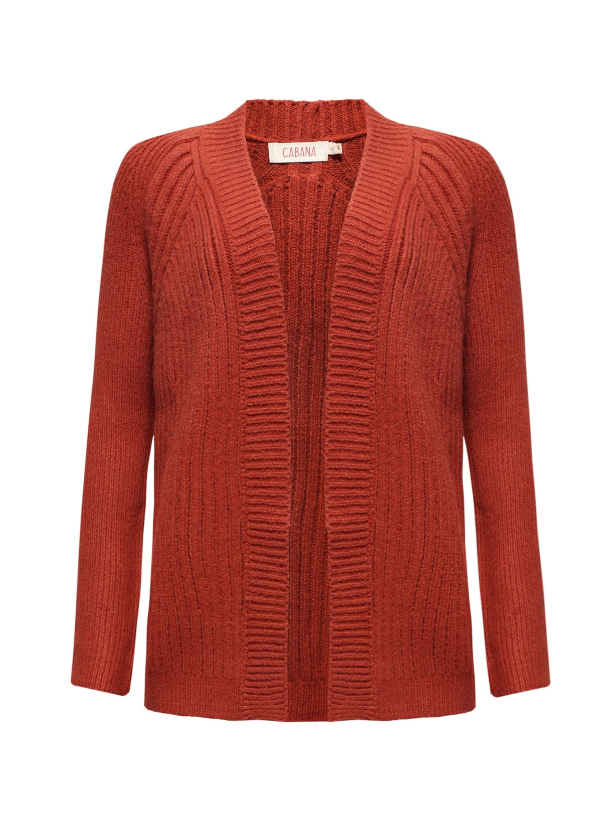 Cardigan Canelado Tijolo