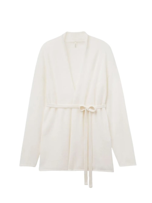 Cardigan Com Cinto 100% Cashmere - Marfim