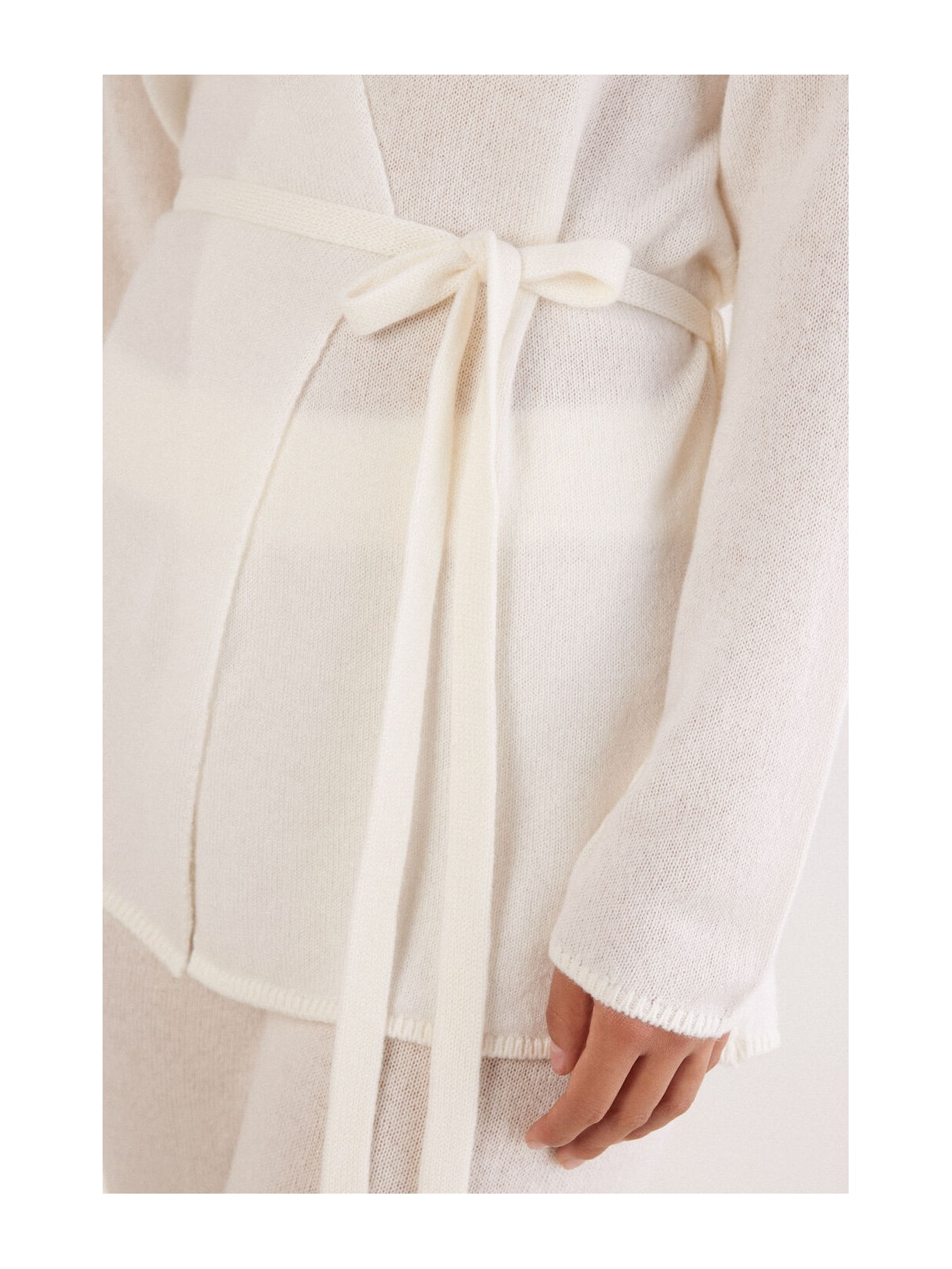 Cardigan Com Cinto 100% Cashmere Marfim Intimissimi