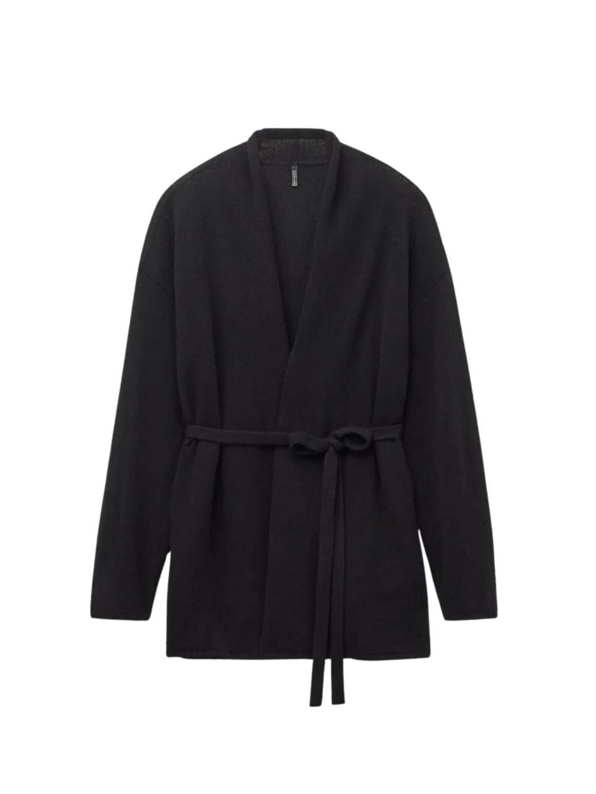 Cardigan Com Cinto 100% Cashmere Preto Intimissimi