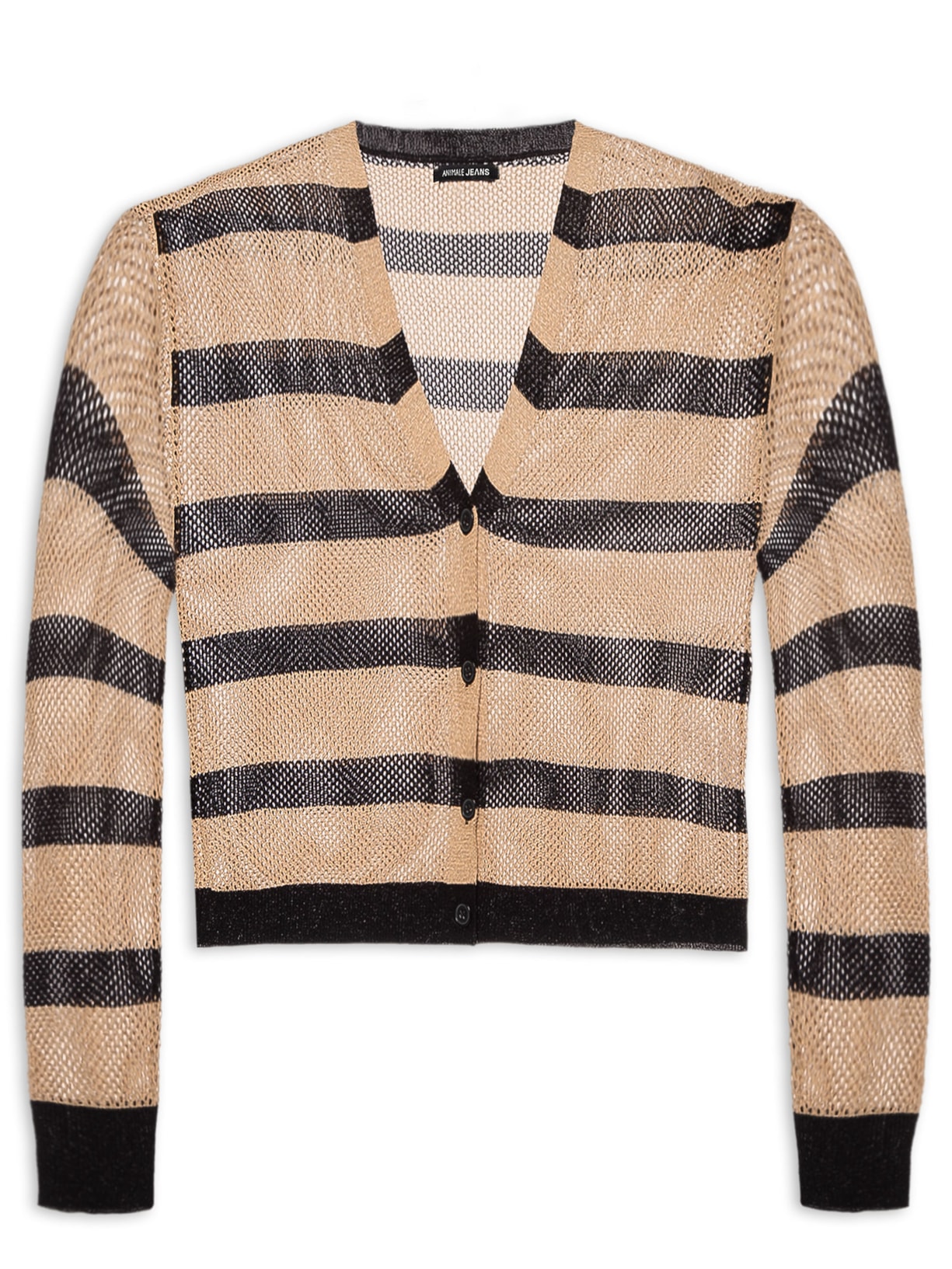 Cardigan De Tricot Com Lurex - Dourado