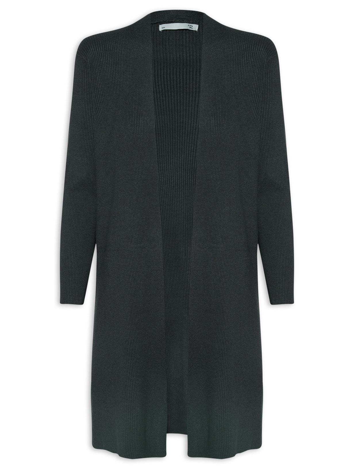 Cardigan Feminino Alongado Manga Longa - Cinza