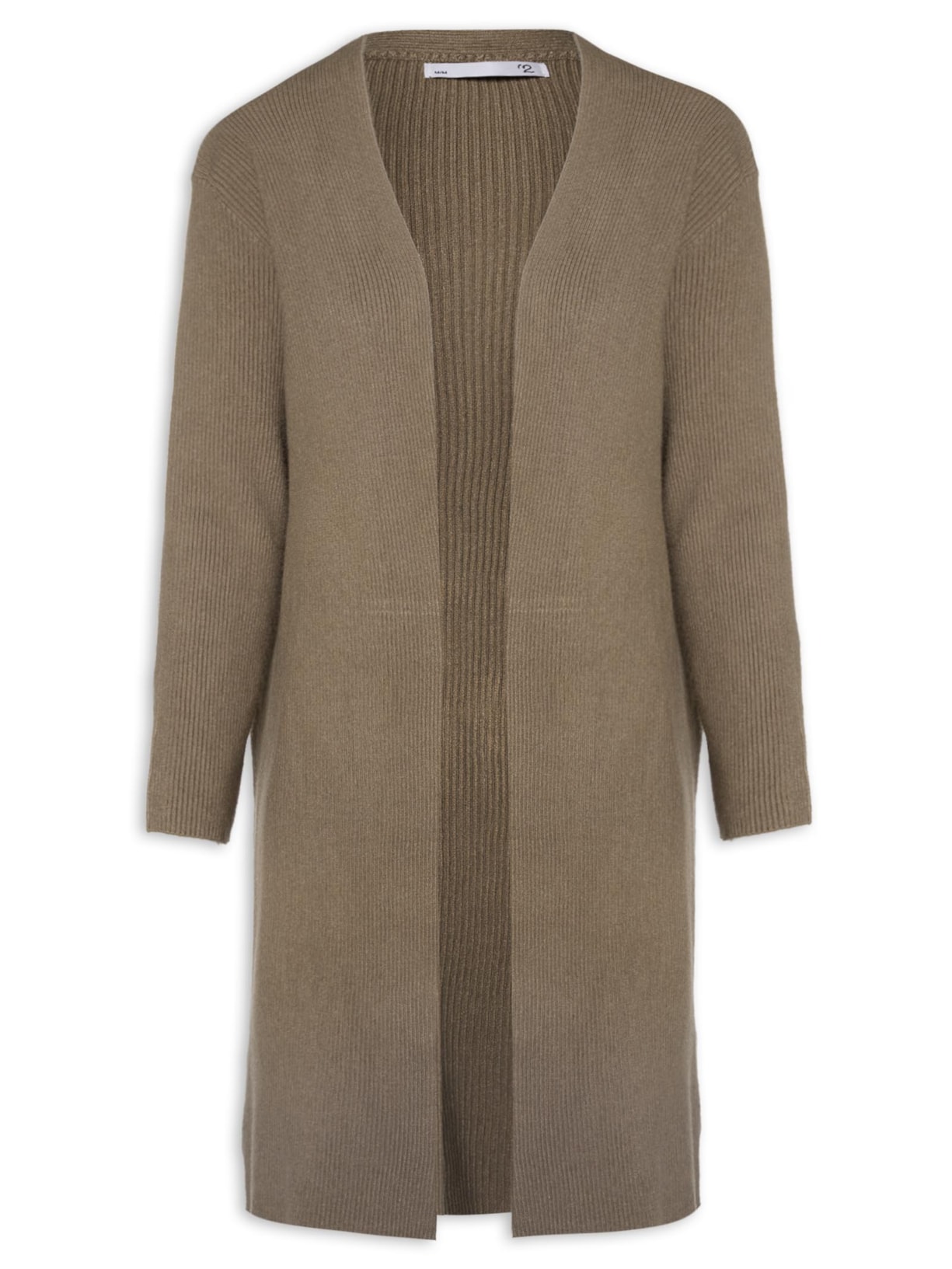 Cardigan Feminino Alongado Manga Longa - Marrom