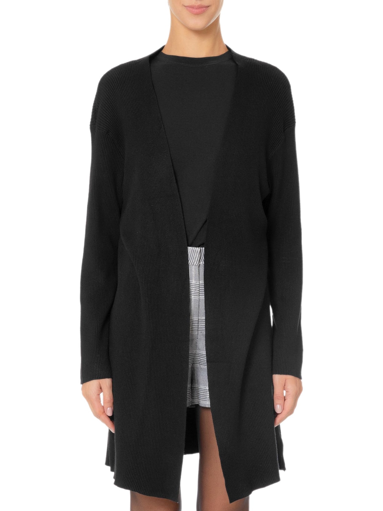 Cardigan Feminino Alongado Manga Longa Preto '2Essential