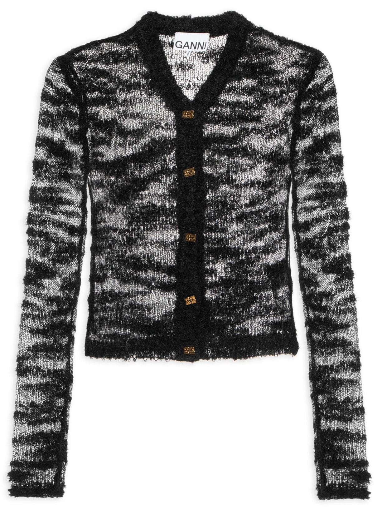 Cardigan Feminino Alpaca Mohair Boucle - Preto