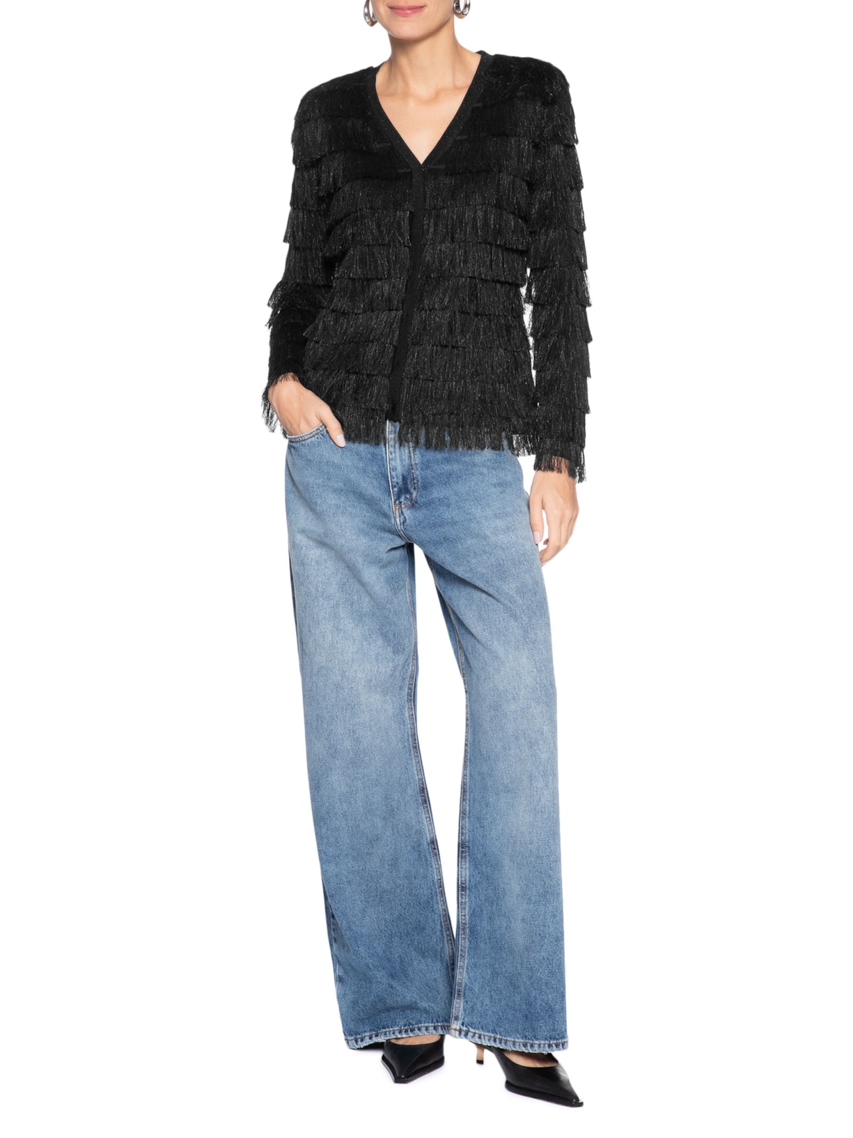 Cardigan Feminino Angel Tricot Preto Bo.bô