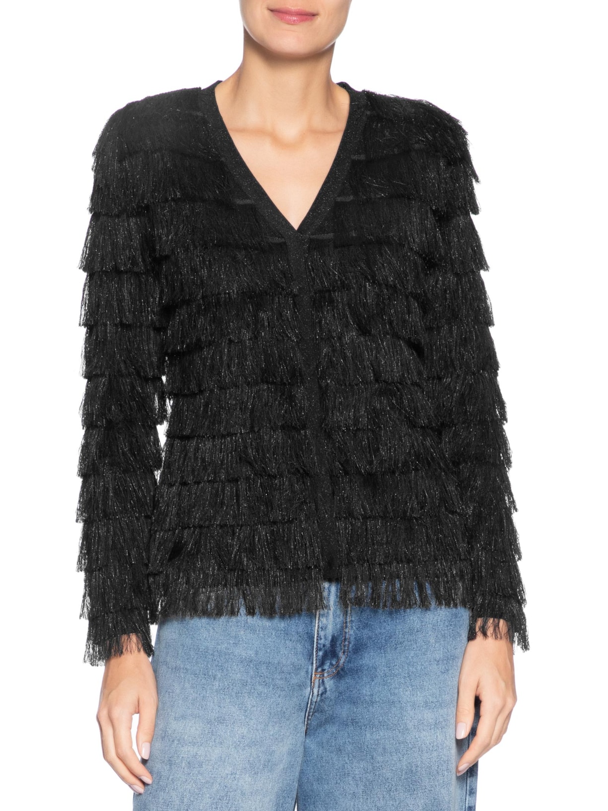 Cardigan Feminino Angel Tricot Preto Bo.bô