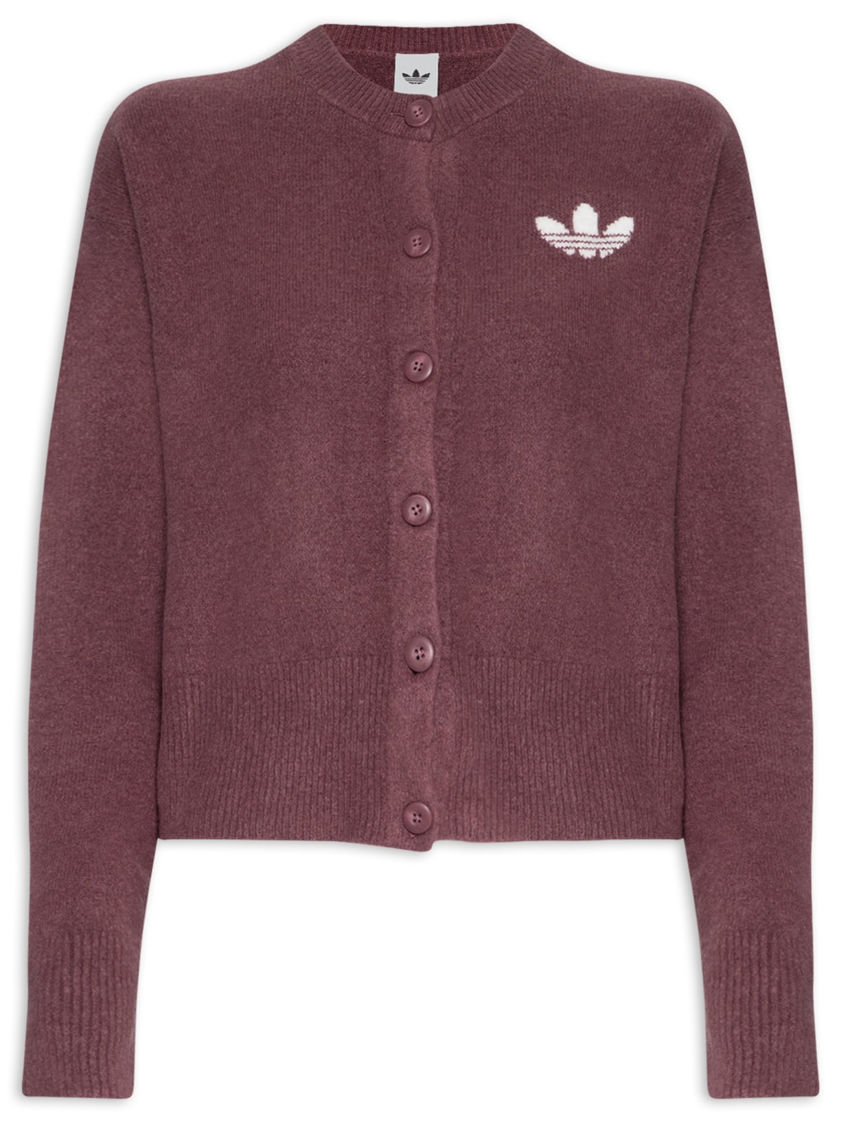 Cardigan Feminino Botão Cropped Rosa Adidas Originals