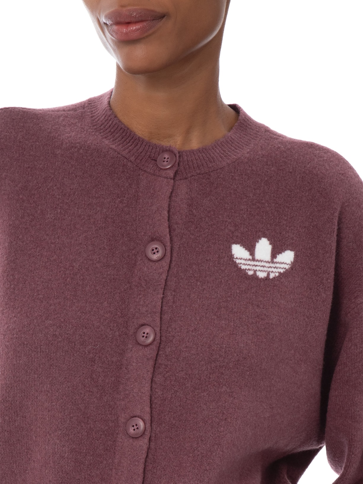Cardigan Feminino Botão Cropped Rosa Adidas Originals