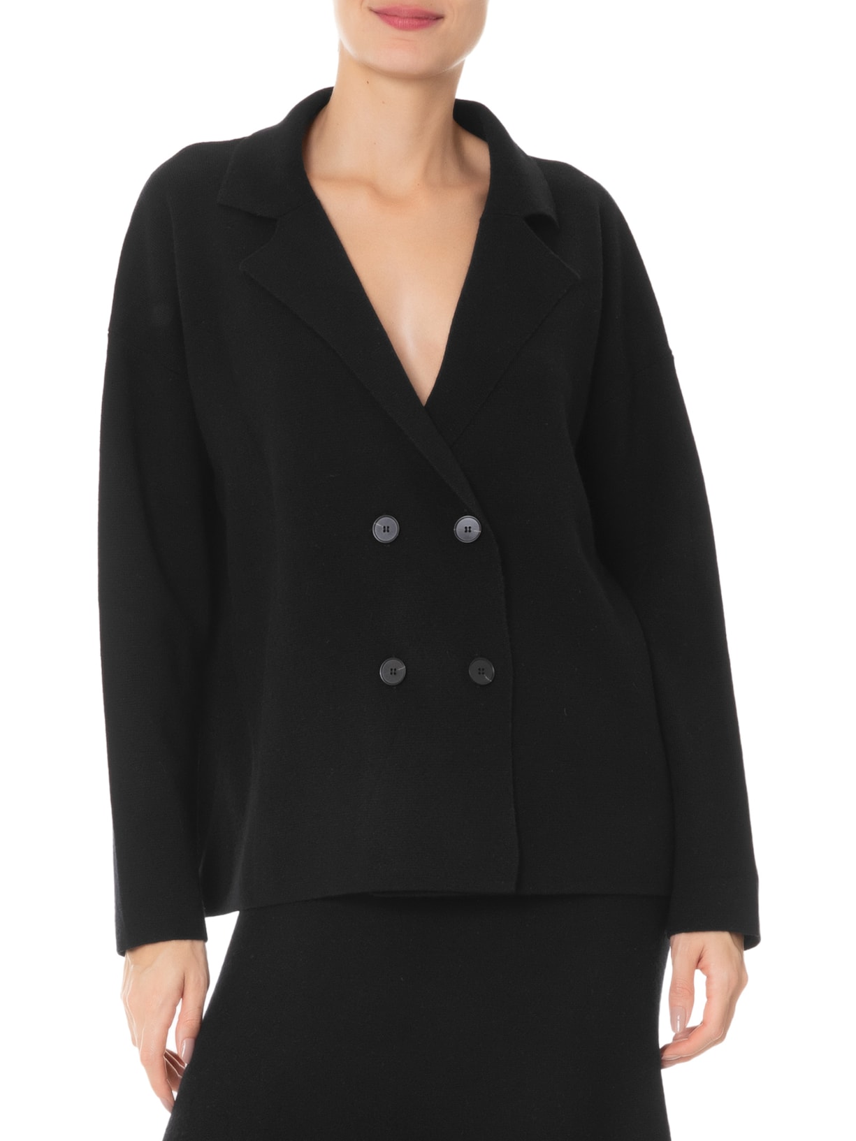 Cardigan Feminino Com Blend de Lã e Cashmere Preto '2Essential
