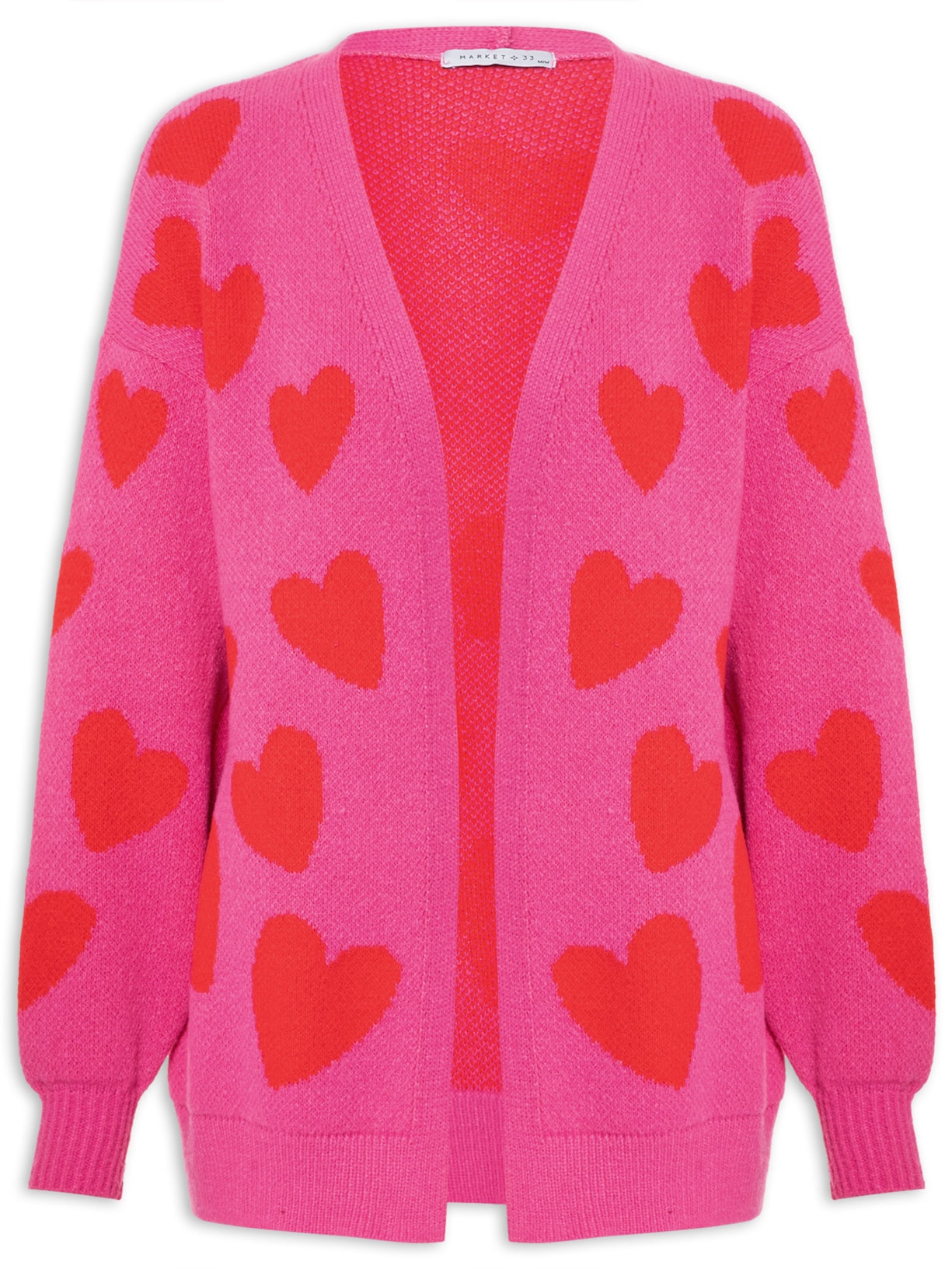 Cardigan Feminino Corações - Rosa