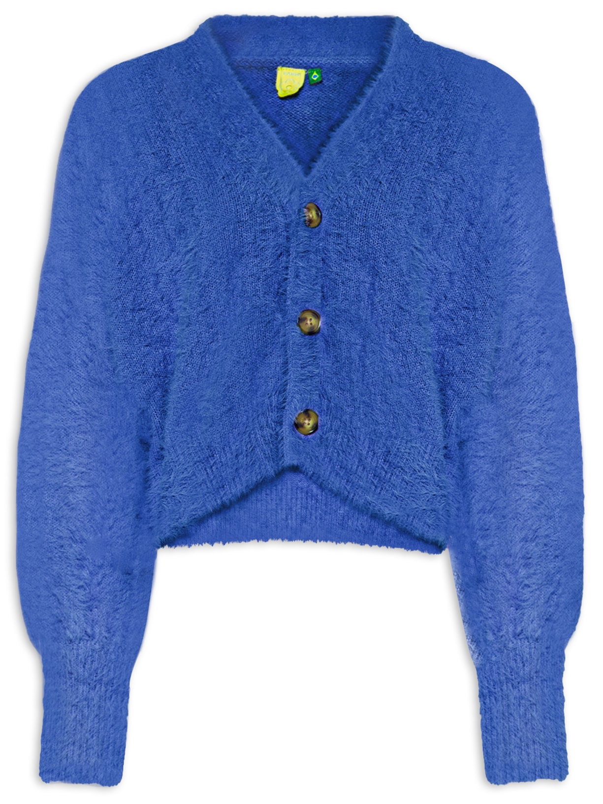 Cardigan Feminino Curto Pelinho - Azul