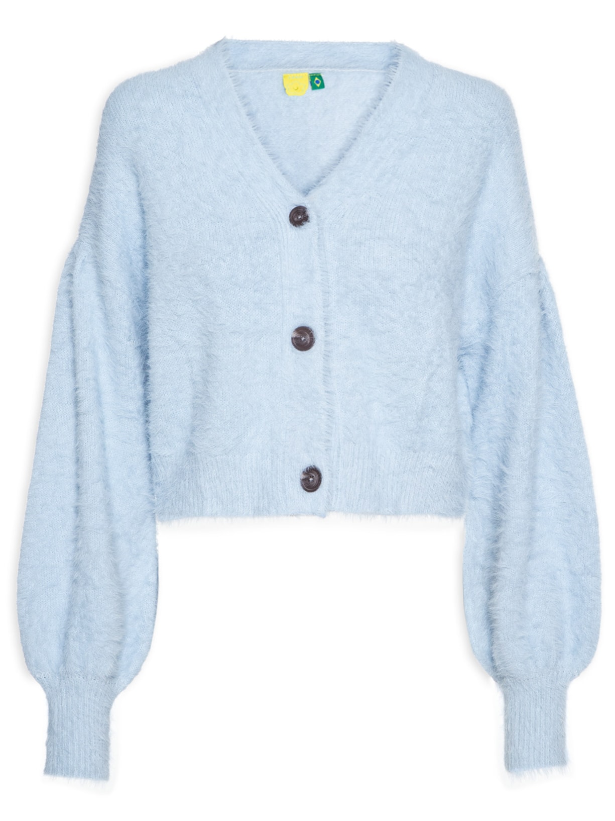 Cardigan Feminino Curto Pelinho - Azul