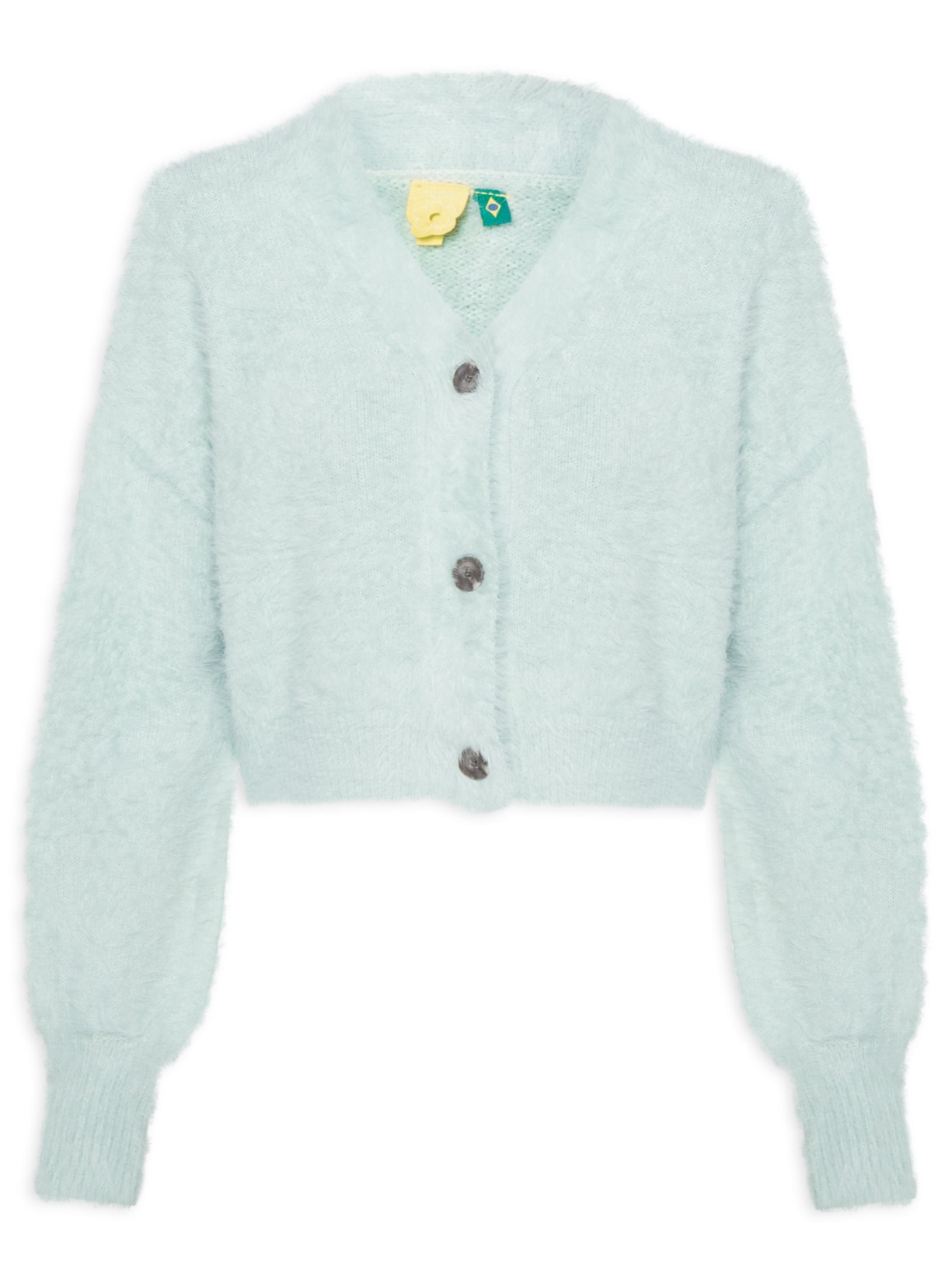 Cardigan Feminino Curto Pelinho - Azul