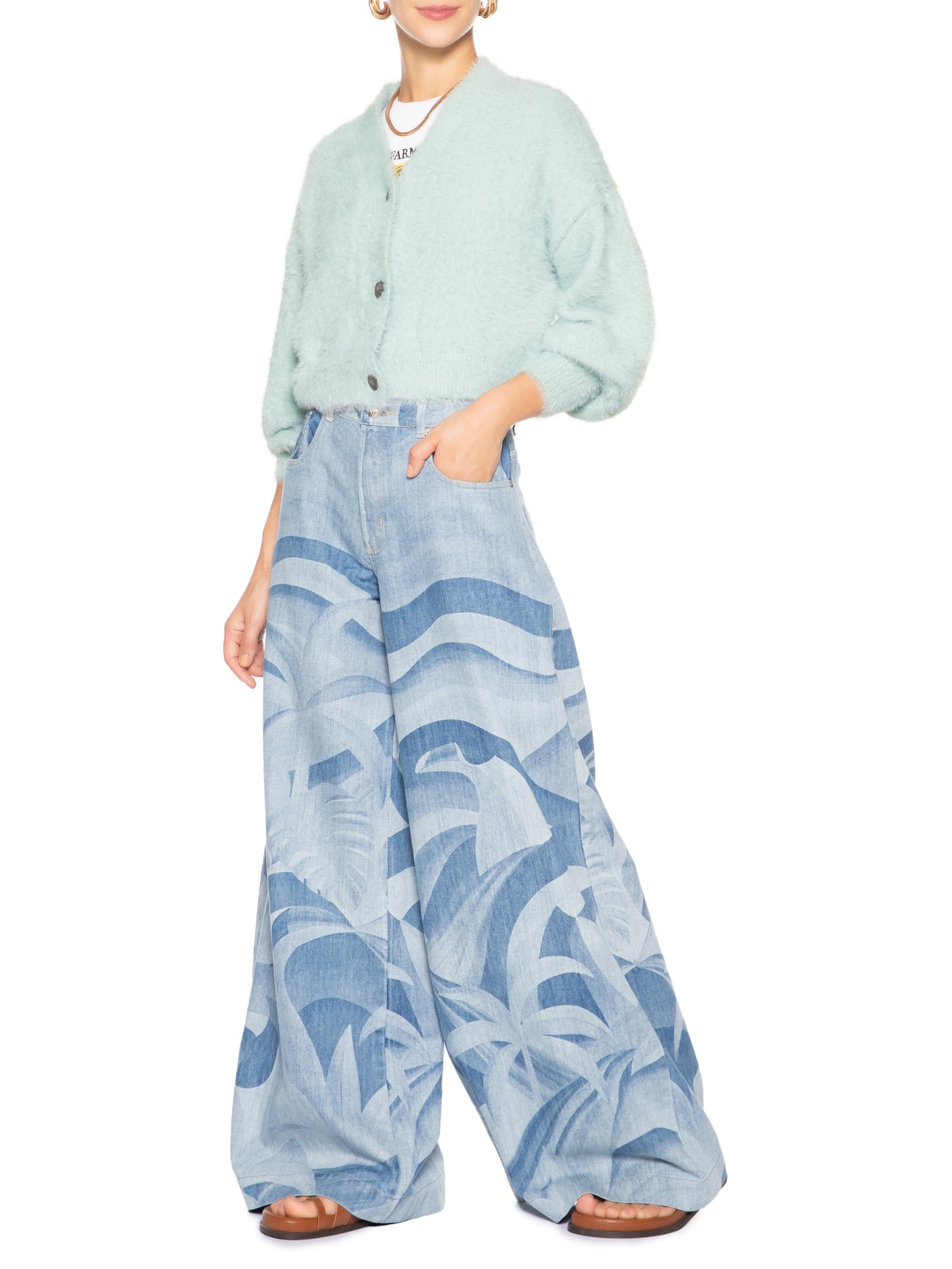 Cardigan Feminino Curto Pelinho Azul Farm