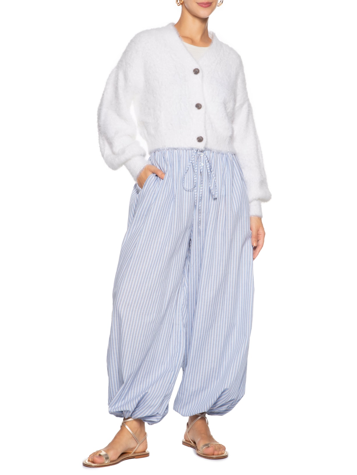 Cardigan Feminino Curto Pelinho Branco Farm