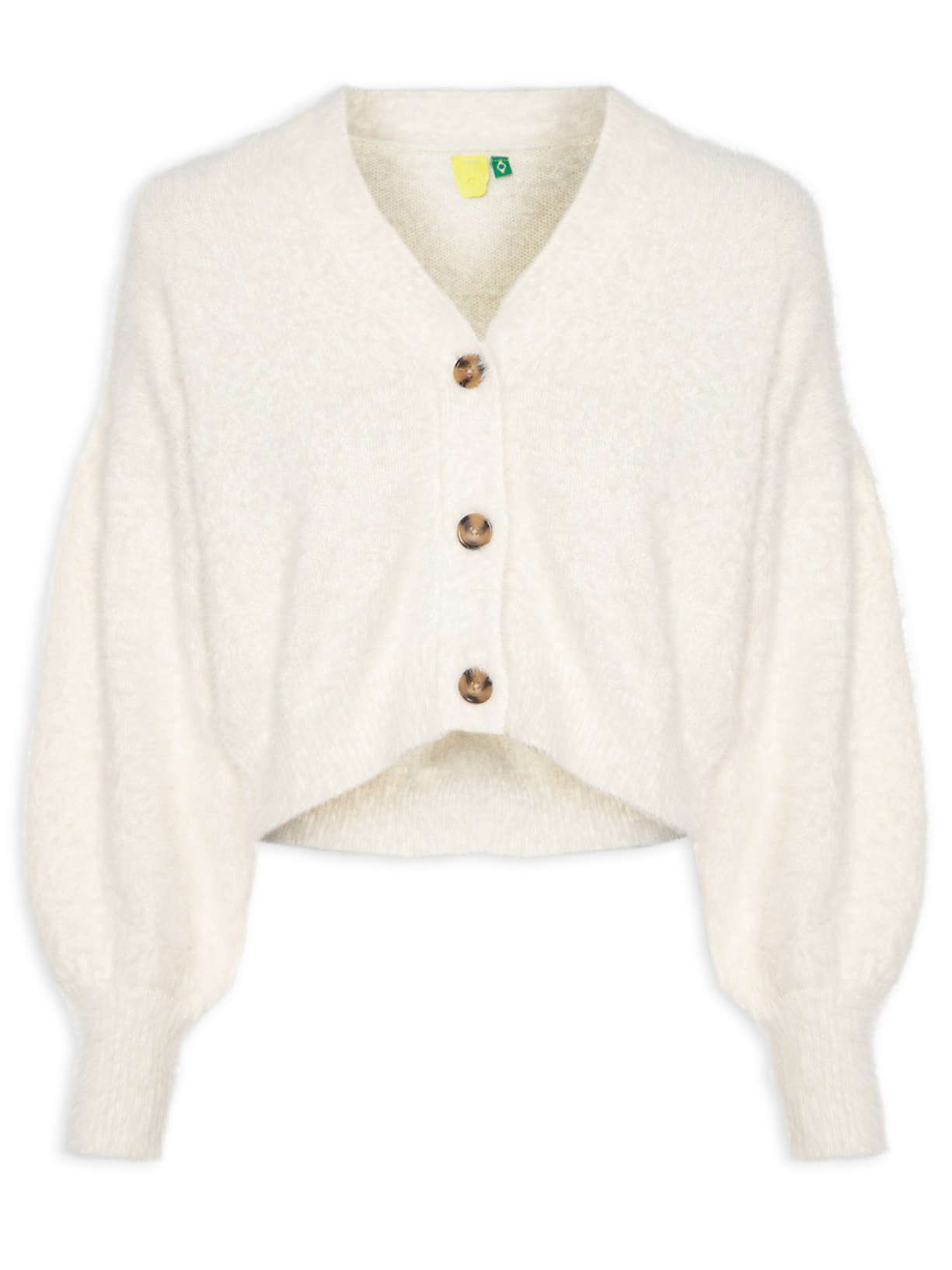 Cardigan Feminino Curto Pelinho - Off White