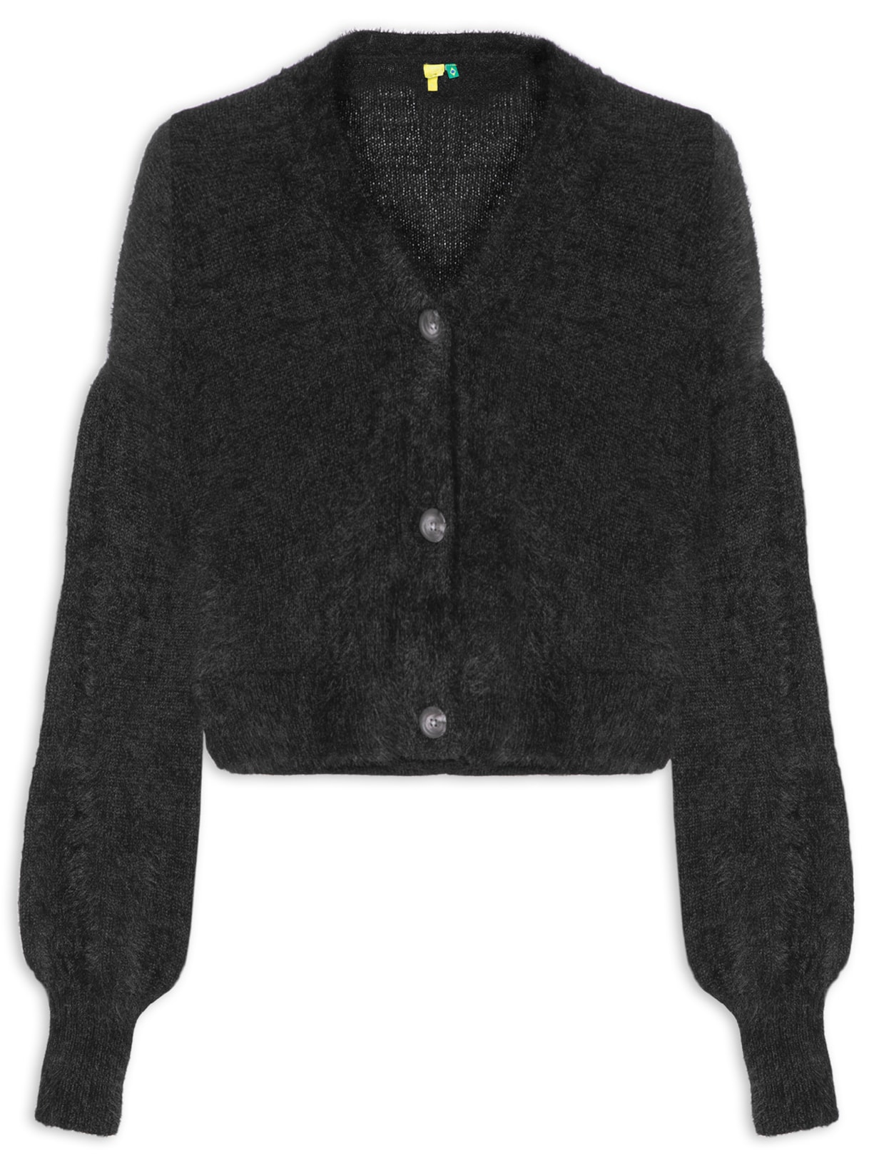 Cardigan Feminino Curto Pelinho - Preto
