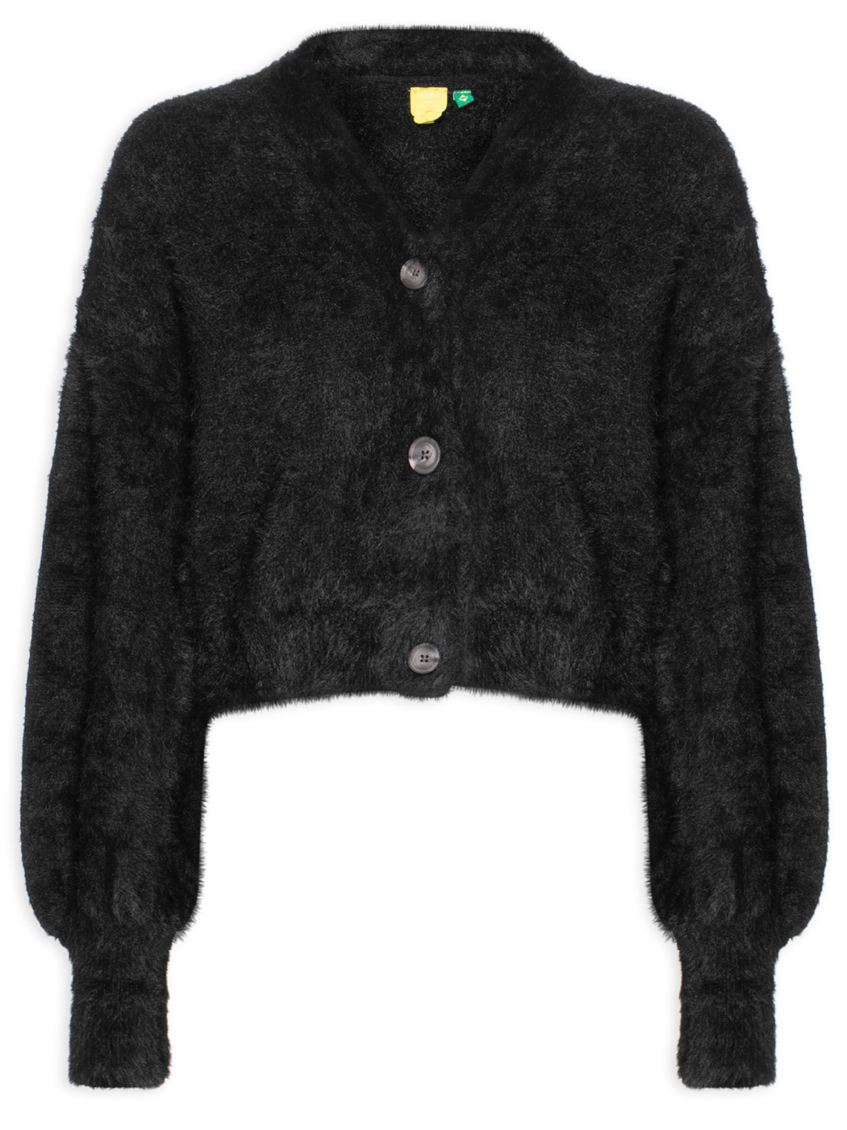 Cardigan Feminino Curto Pelinho - Preto