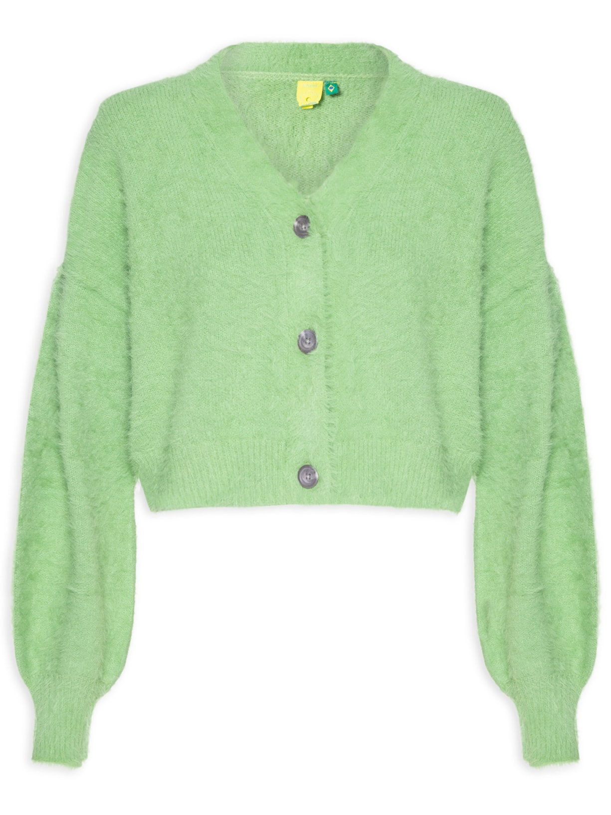 Cardigan Feminino Curto Pelinho - Verde