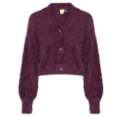 Cardigan Feminino Curto Pelinho - Vermelho
